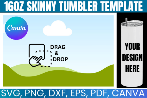 16oz Skinny Tumbler Template