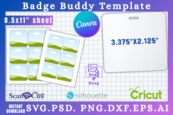 3.375×3.125 Badge Buddy SVG Template: Graphics for Canva Creators
