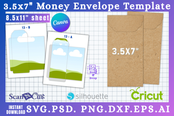 3.5x7 Money Envelope SVG Template 13 — Canva Graphics