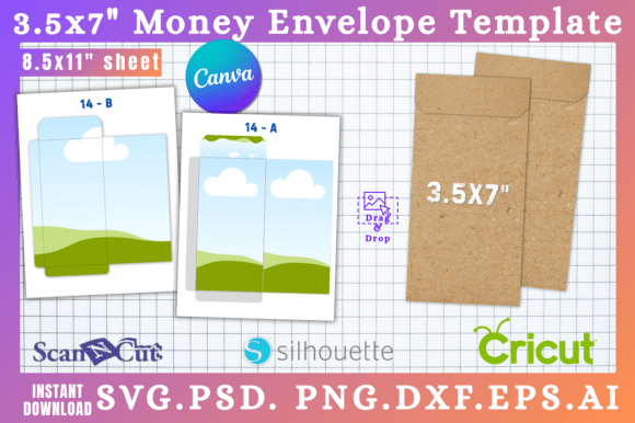 3.5x7 Money Envelope SVG Template 14