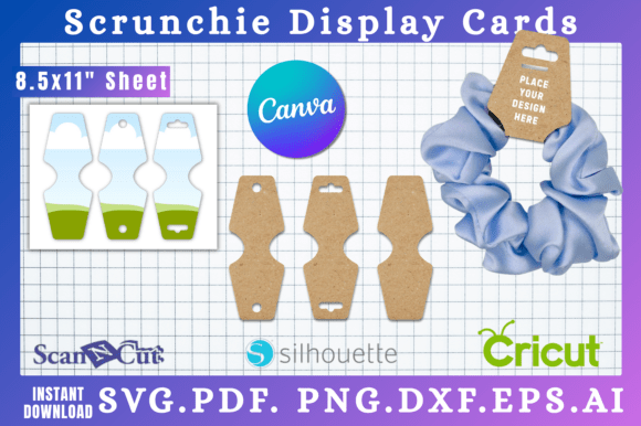 3pc Scrunchie Display Tag SVG Template 5 for Canva Graphics