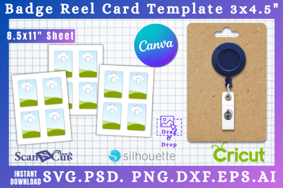 3x4.5 Badge Reel Display Card Template: Canva Graphics