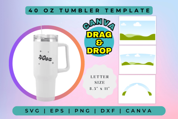 40oz Tumbler Template: Canva Graphics for Real Publishing
