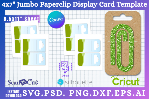 4x7 Paper Clip Display Card Template: Canva Graphics