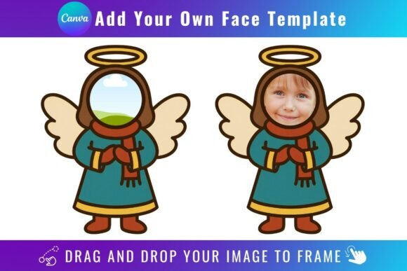 Angel Add Your Own Face Template: Canva Graphics