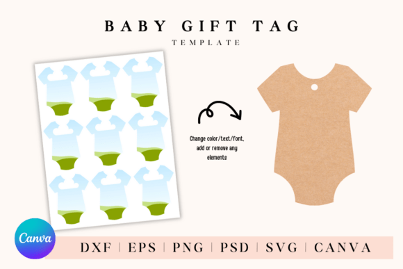 Baby Gift Tag Template: Graphics for Canva & Real Publishing