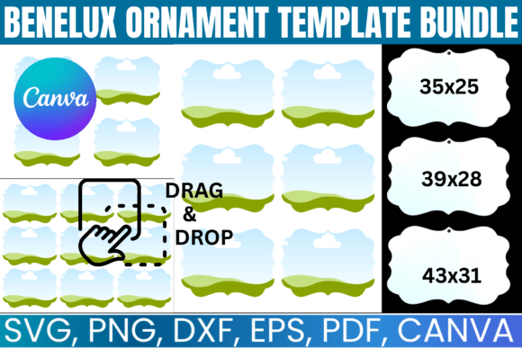 Benelux Ornament Template Bundle: Canva Graphics for Editorial Polish