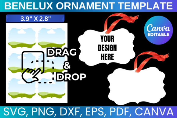 Benelux Ornament Template, Gift Tag Svg: Canva Graphics for Local Branding