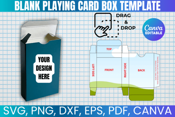 Blank Playing Card Box Template SVG