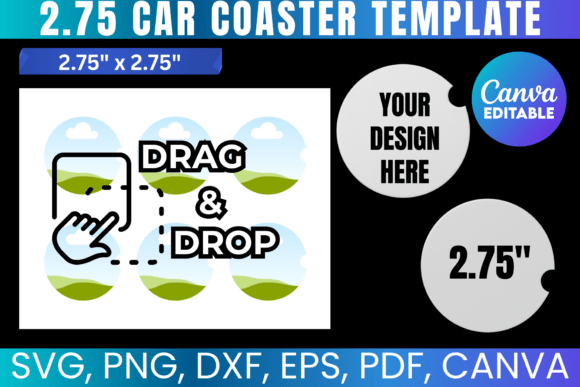 Car Coaster Editable Template: Canva Graphics for Local Branding