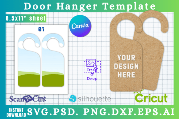 Doorknob Hanging Sign SVG Cut Template 1