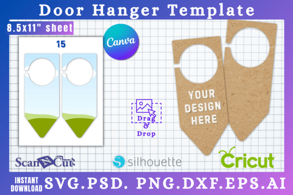 Doorknob Hanging Sign SVG Cut Template15