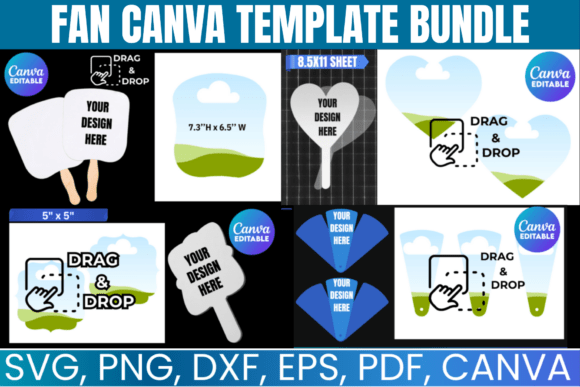 Fan Template SVG Bundle: Graphics for Canva & Digital Sellers