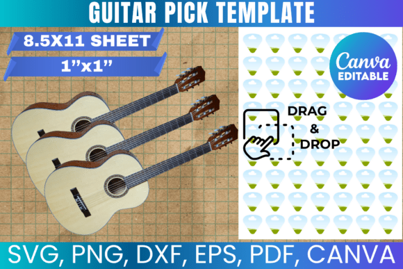 Guitar Pick Template SVG: Canva Graphics for Creative Publishers
