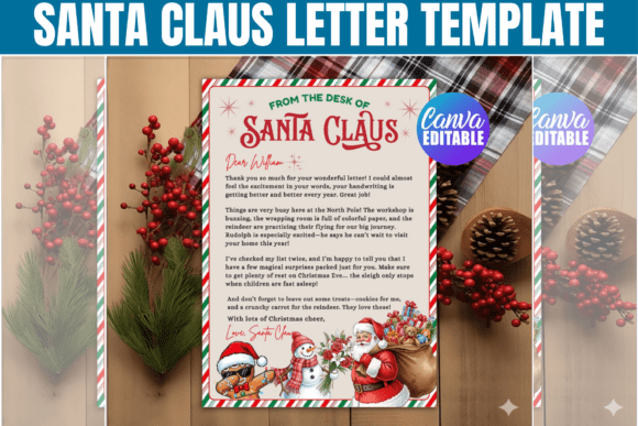 Letter from Santa Claus Template: Canva Graphics