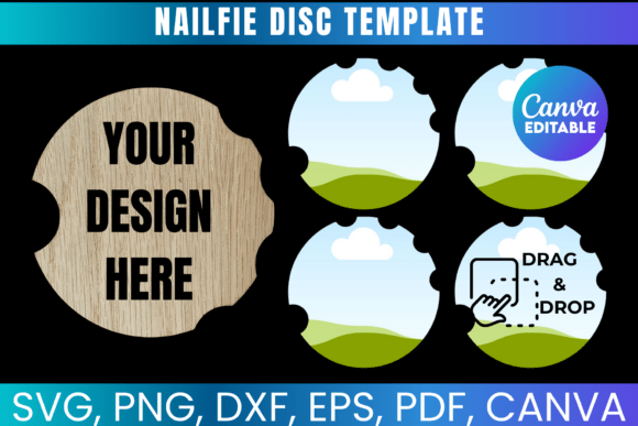 Nailfie Disc Template: Canva Graphics for Handmade Beauty Brands