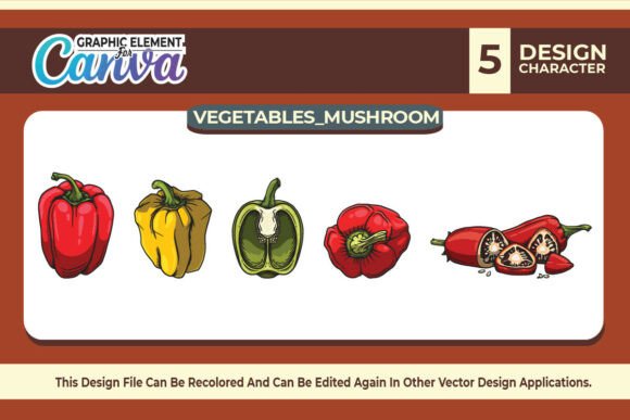 Paprika Vegetables Vector Set: Canva Graphics for Local Branding