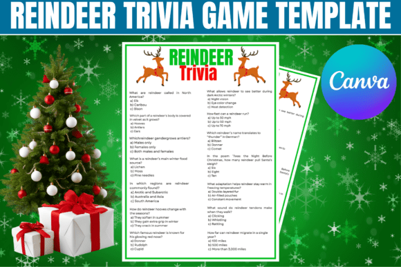 Reindeer Trivia Game Template