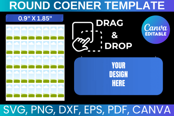 Round Corner Domino Tile Template: Canva Graphics for Editorial Impact