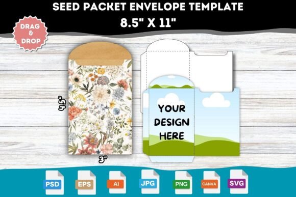 Seed Envelope Craft Template: Canva Graphics for Digital Sellers