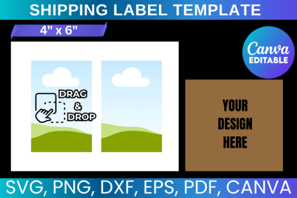 Shipping Label Template, Shipping Sticke: Canva Graphics for Real Branding