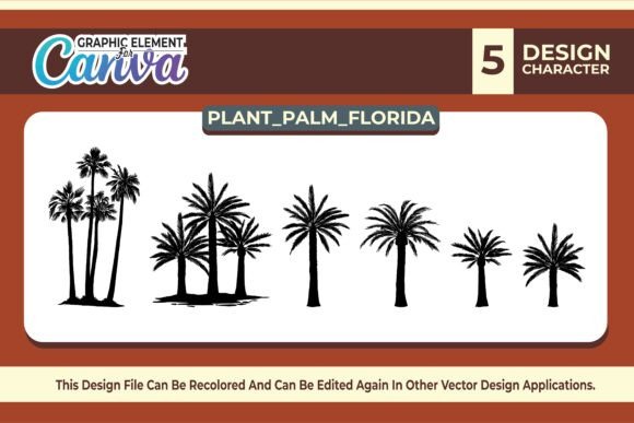 Silhouette Palm Tree Graphic Element: Canva-Friendly Graphics