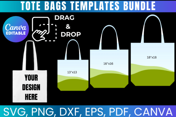 Tote Bags Templates Bundle: Graphics for Canva
