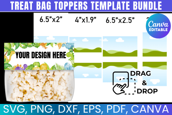 Treat Bag Toppers Template Bundle: Canva Graphics for Real Branding