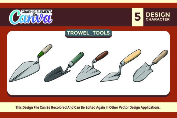 Trowel Tools Graphic Element Set